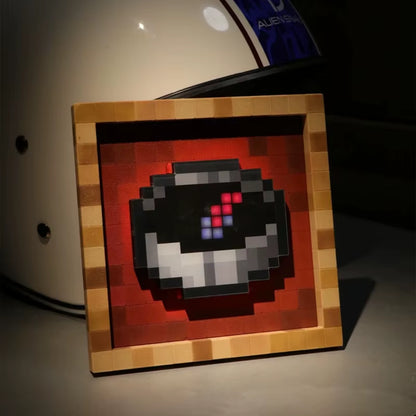 3D Printed Mc Compass Magnetic Game Keychain Pixel Pendant Simple Design Home Decoration Craft Ideal Birthday Festival Gift